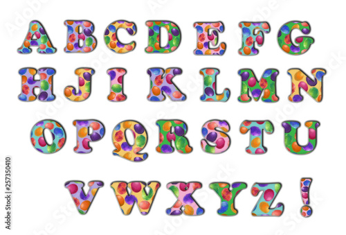 English Alphabet Decorated in Easter Egg Pattern Designs. English Alphabet in Doodle Style Pattern. Multicolored Font for Print  Slogan  Card  Banner etc
