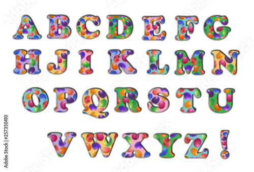English Alphabet Decorated in Easter Egg Pattern Designs. English Alphabet in Doodle Style Pattern. Multicolored Font for Print, Slogan, Card, Banner etc