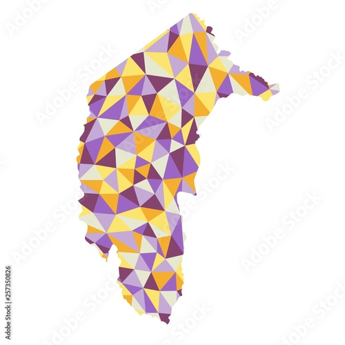 Australian Capital Territory polygonal map background low poly style yellow, orange, blue, purple colors vector illustration eps