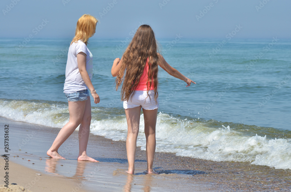 Two girls on the beach