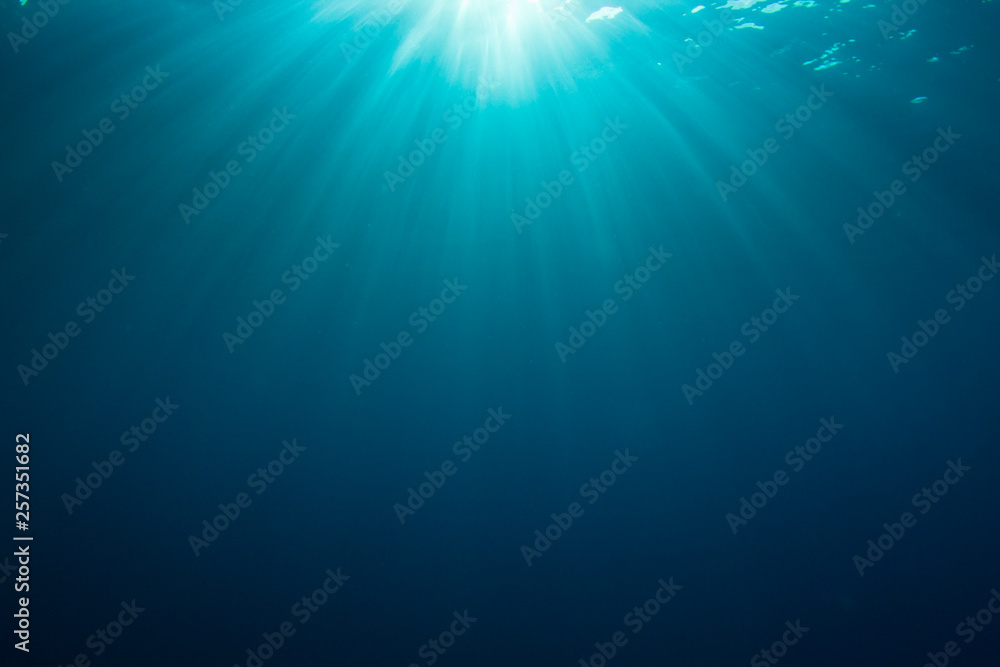 Underwater blue background in sea  