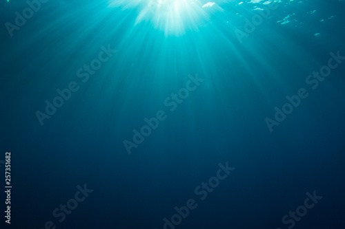 Underwater blue background in sea  