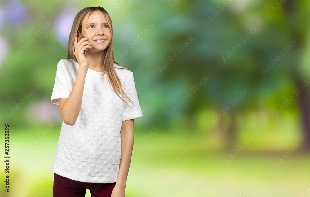 little girl with mobile phone