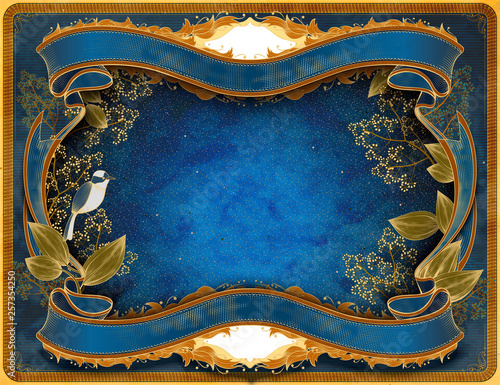 retro wood cut style frame