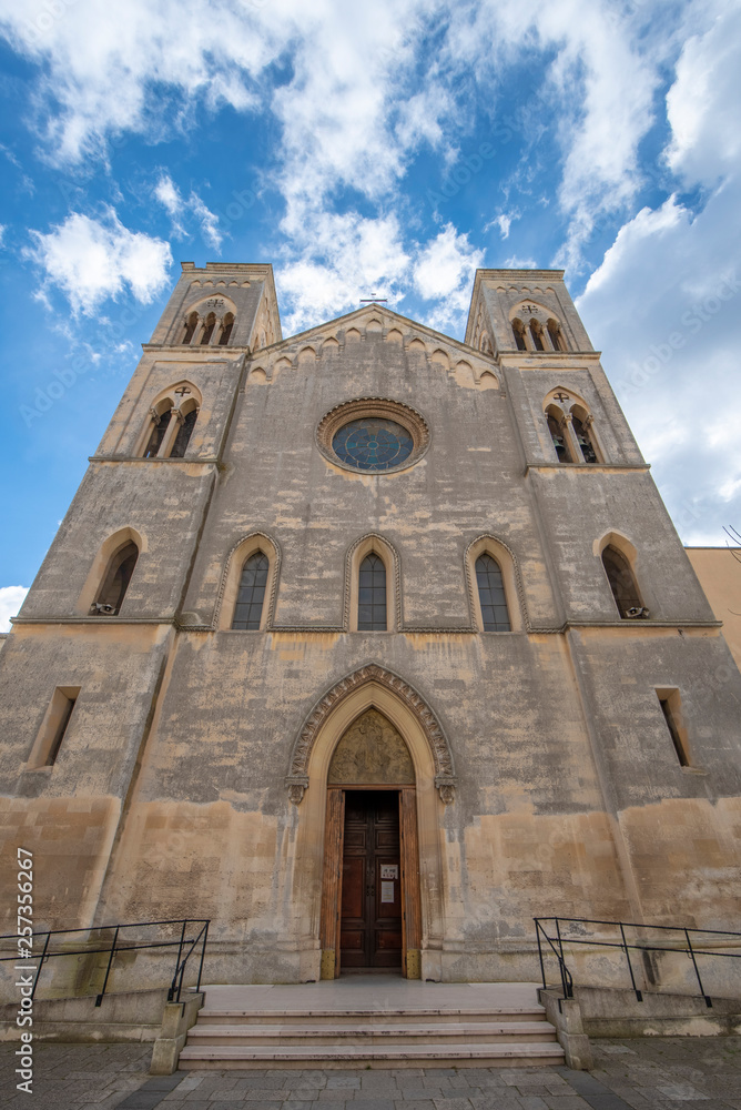 Facade of the church Parish of St. Anthony of Fulgentius (Chiesa Sant Antonio a Fulgenzio) in Lecce, Puglia, Italy.