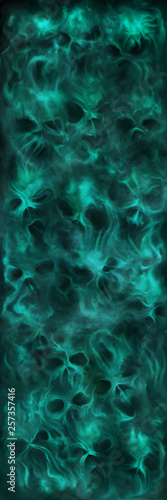 Vertical banner with ghost skulls/ Illustration horror background with a mist like ghost skulls