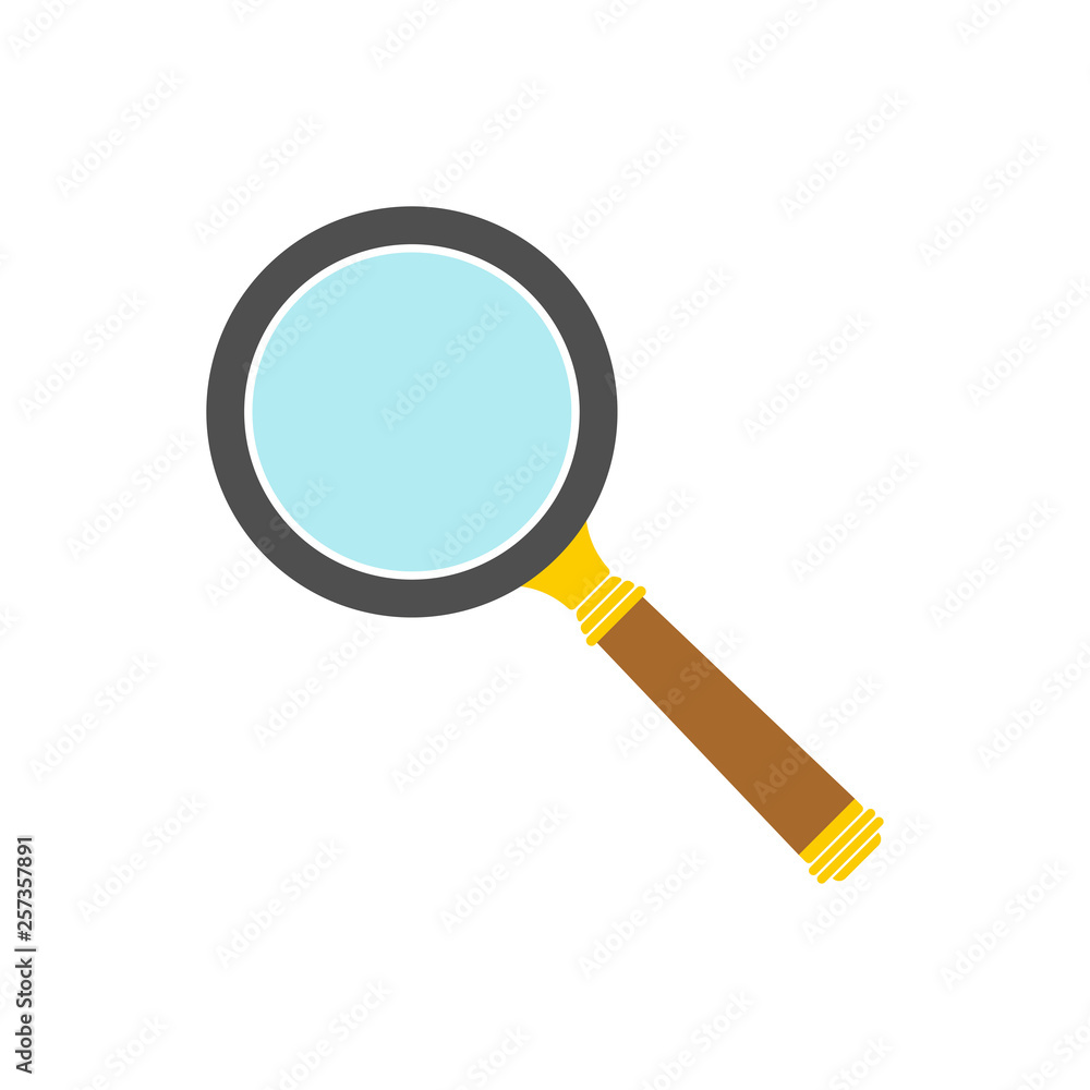 Magnify icon. Search symbol. Magnifying glass in flat style. Vector illustration. Magnify icon. Search symbol. Magnifying glass in flat style. Vector illustration.