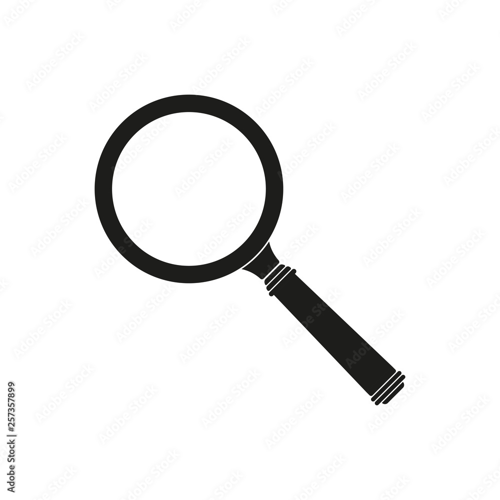 Magnify icon. Search symbol. Magnifying glass in flat style. Vector illustration. Magnify icon. Search symbol. Magnifying glass in flat style. Vector illustration.