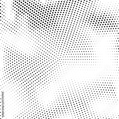 Grange halftone texture of black and white dots.