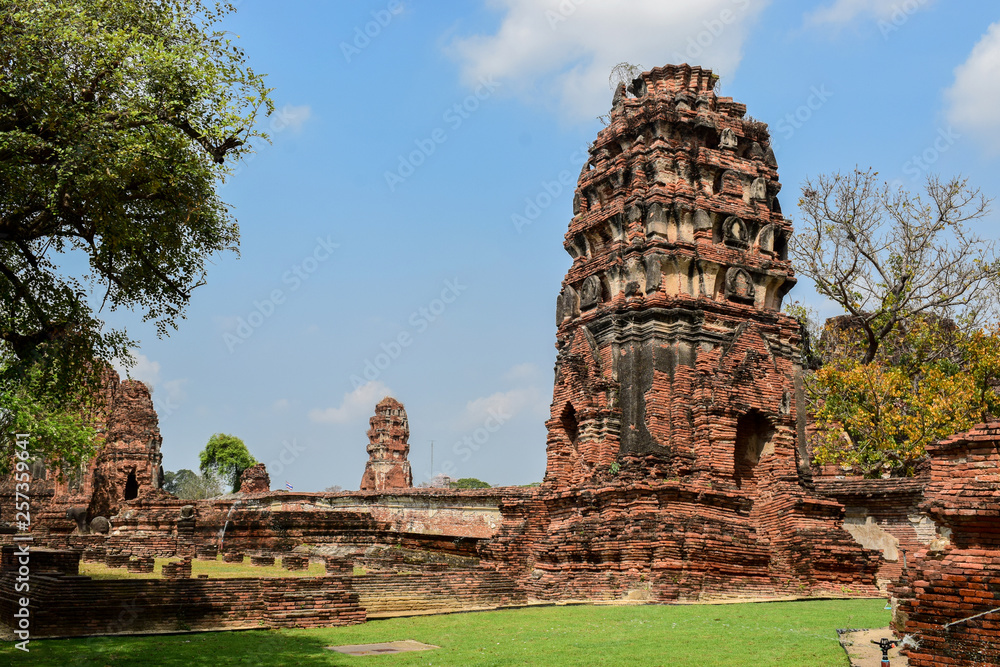 Ayuttahaya kompleks świąntynny Tajlandia, Wat Mahathat, Wat Phra Si Sanphet Ayuttahaya kompleks świąntynny Tajlandia, Wat Mahathat, Wat Phra Si Sanphet