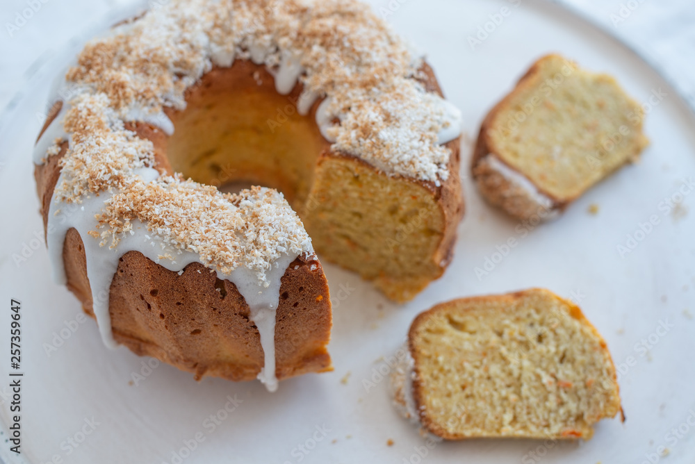 carrot apple sponge cake with coconut frosting carrot apple sponge cake with coconut frosting