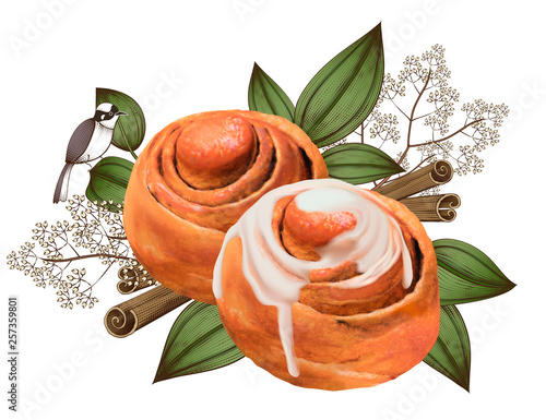 Cinnamon rolls with condensed milk