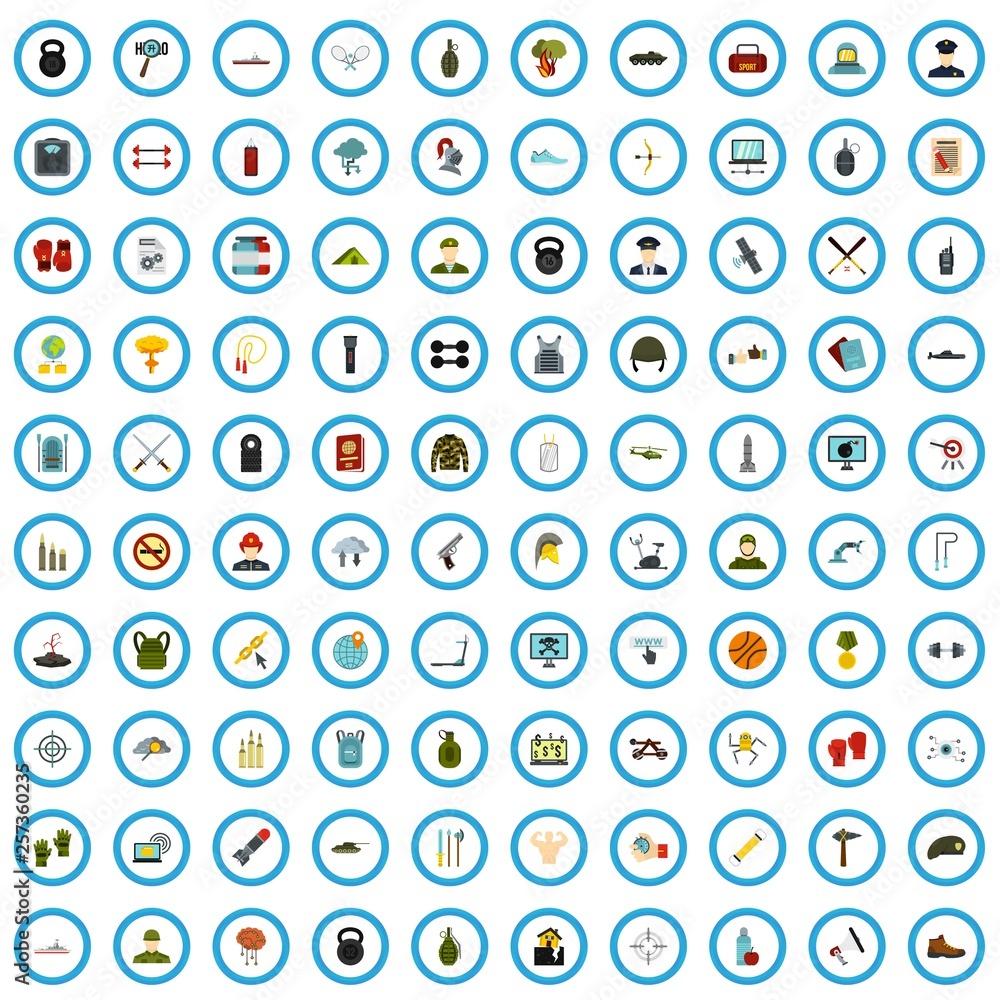100 military center icons set in flat style for any design vector illustration 100 military center icons set in flat style for any design vector illustration