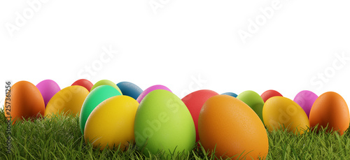 colorful Easter eggs green ...