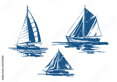 Canvas Print Sailing yachts bundle