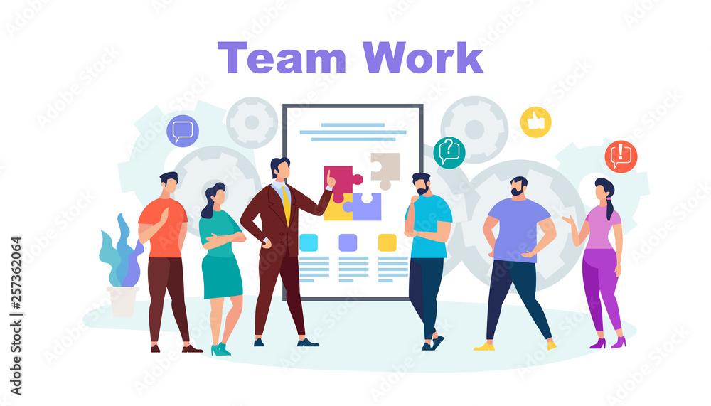 Team Work Horizontal Banner with Copy Space Team Work Horizontal Banner with Copy Space