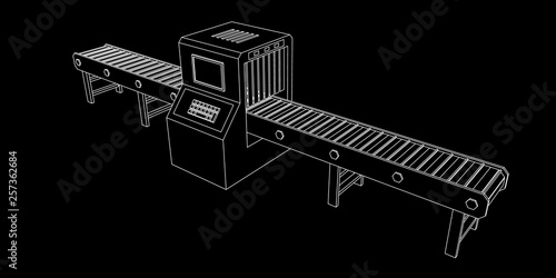 Empty conveyor belt with mo...