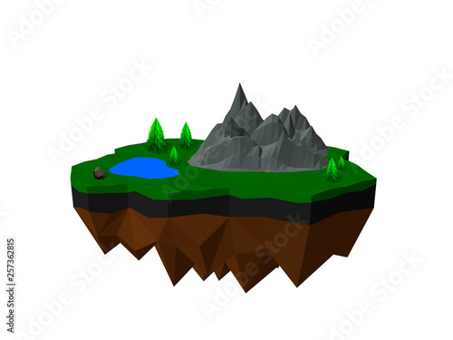 Floating island. Isolated o...