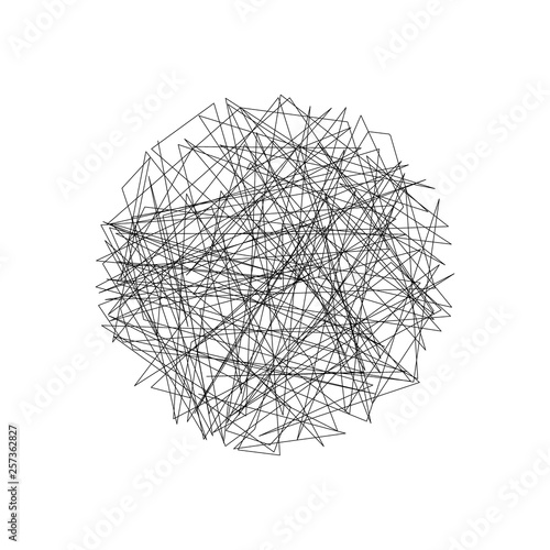 Tangled circle clew. Vector...