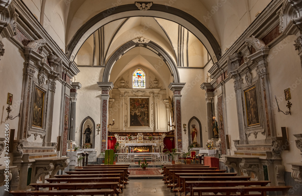 Church St. Francesco, from Ravello in Amalfi Coast, Italy