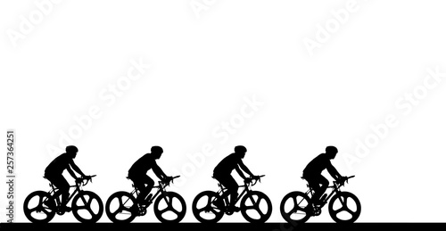 silhouette cyclists bicycle riders on white background.