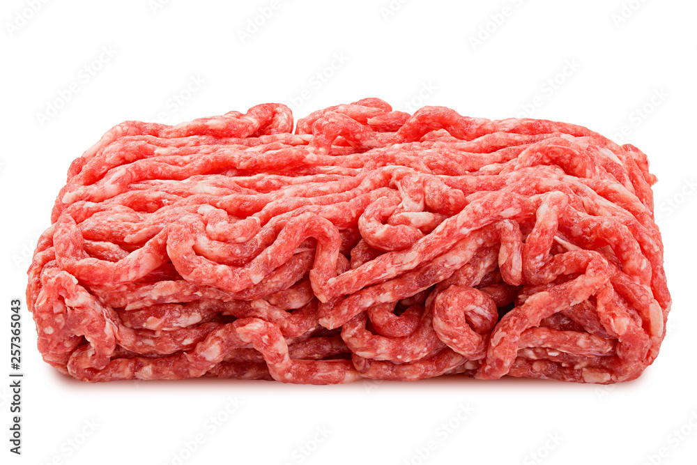 minced meat, pork, beef, forcemeat, clipping path, isolated on white background, full depth of field minced meat, pork, beef, forcemeat, clipping path, isolated on white background, full depth of field