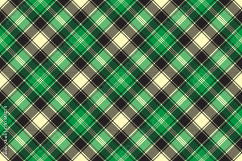 Green diagonal fabric texture tartan seamless pattern