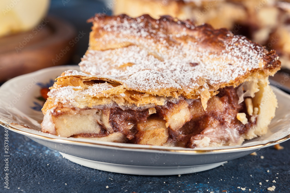 Homemade apple pie tart with cinnamon and sugar Homemade apple pie tart with cinnamon and sugar