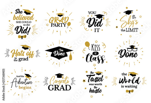 Fotomurale Inspirational grad party quotes to congrat graduates