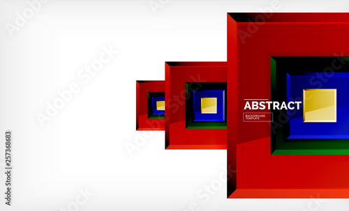 Geometric abstract background, modern square design