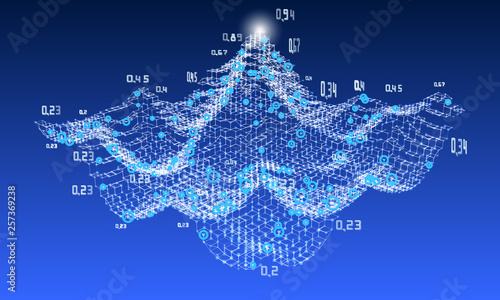 Abstract analysis infographics background.  Spatio temporal data. Big data.  Vector Illustration.
