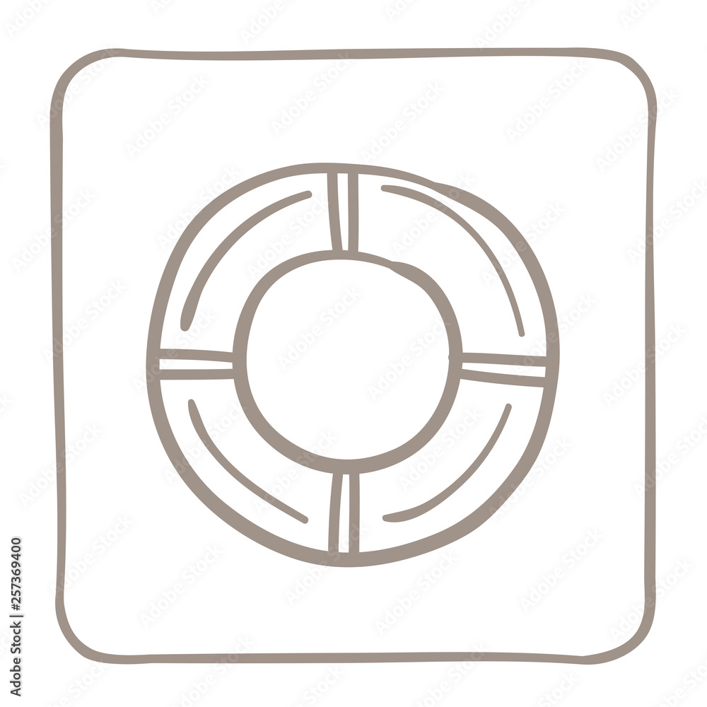 Lifebuoy Icon in a light brown frame. Vector graphics. Lifebuoy Icon in a light brown frame. Vector graphics.