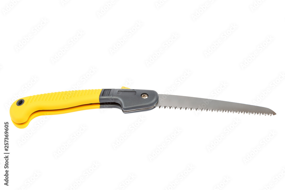 Folding saw isolated on a white background. Folding saw isolated on a white background.