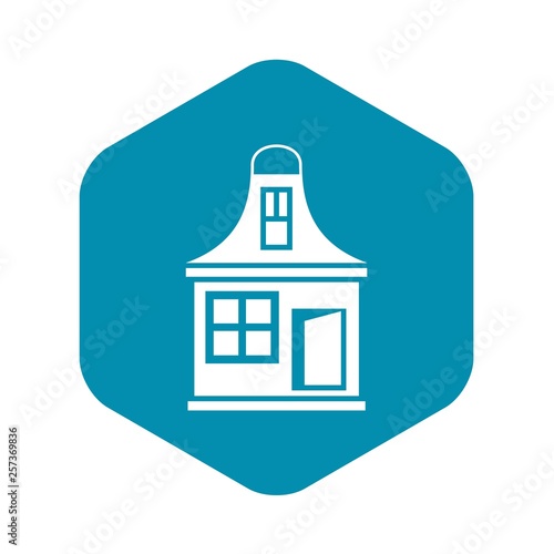 Small house icon in simple style isolated on white background. Structure symbol