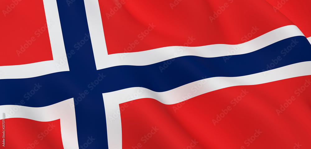 National Fabric Wave Close Up Flag of Norway Waving in the Wind. 3d rendering illustration. National Fabric Wave Close Up Flag of Norway Waving in the Wind. 3d rendering illustration.