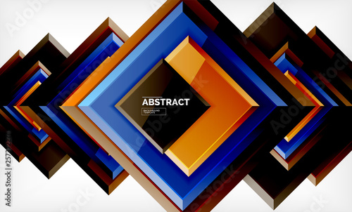 Geometric abstract background, modern square design