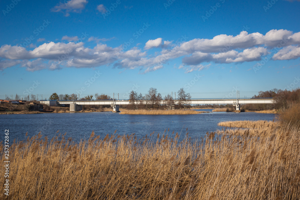 Bridge over the Nogat river in Malbork, Pomorskie, Poland