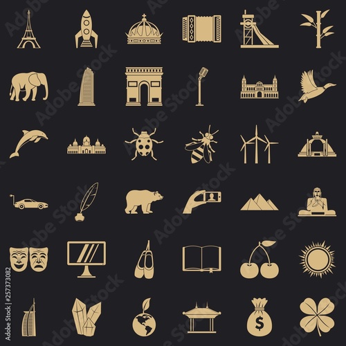 Big world icons set. Simple style of 36 big world vector icons for web for any design