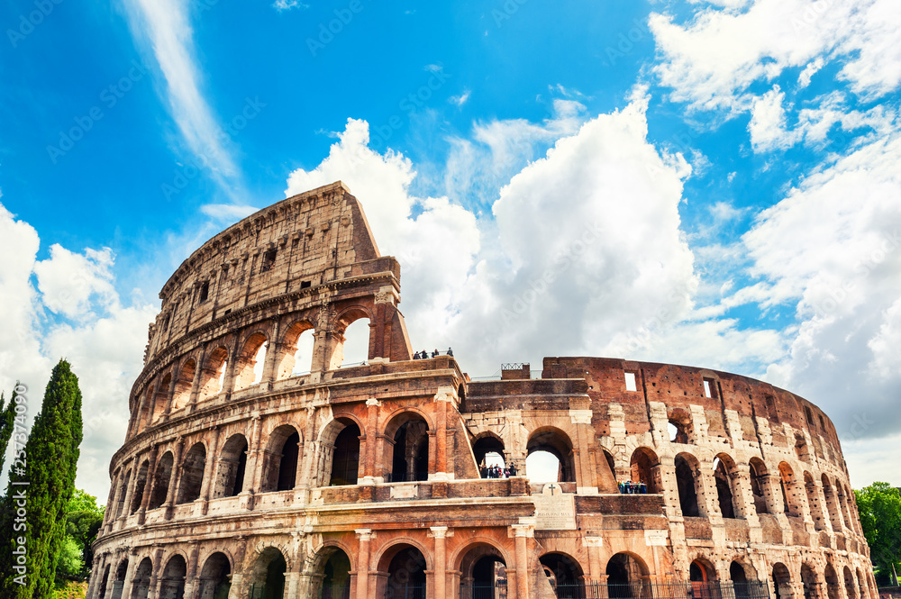 Coliseum in Rome, Italy. Famous tourist landmark