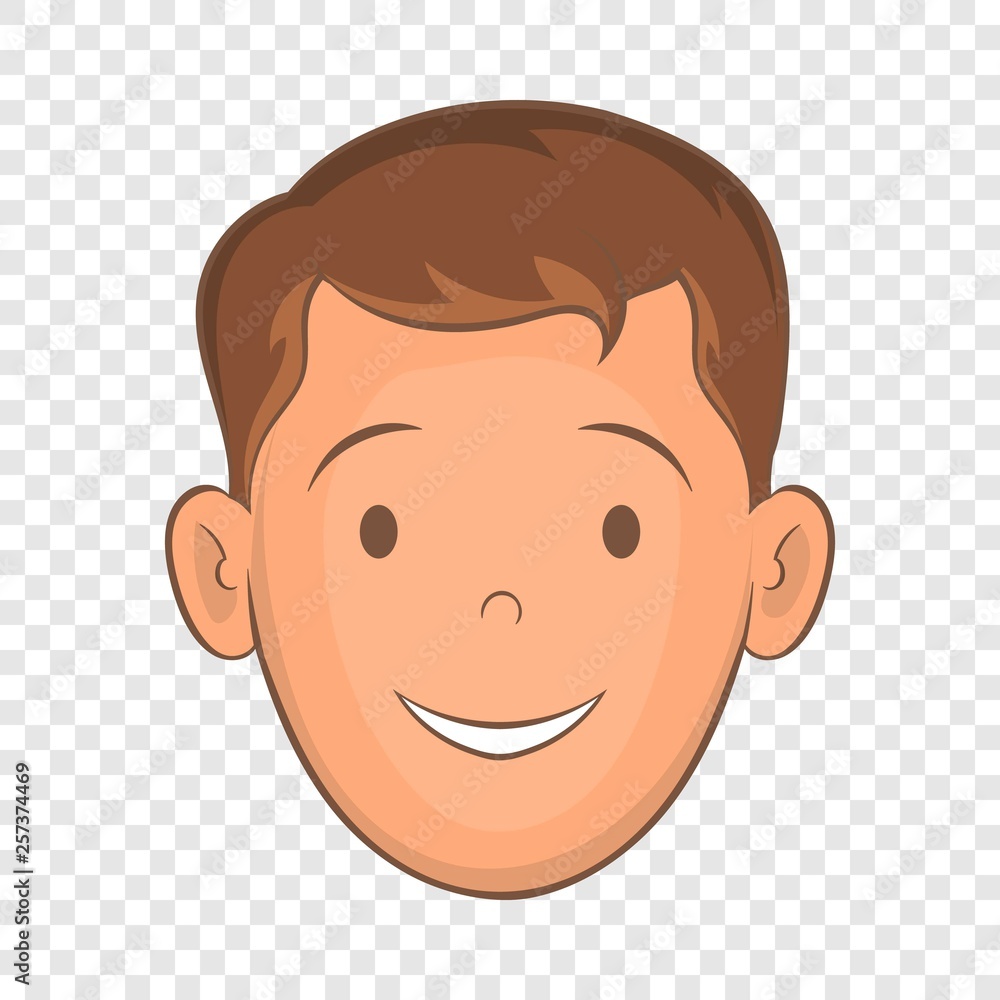Obraz premium Male face with haircut icon in cartoon style isolated on background for any web design 