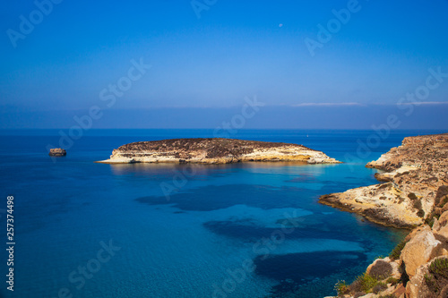 View of the Rabbits Beach or Conigli island, Lampedusa © bepsphoto