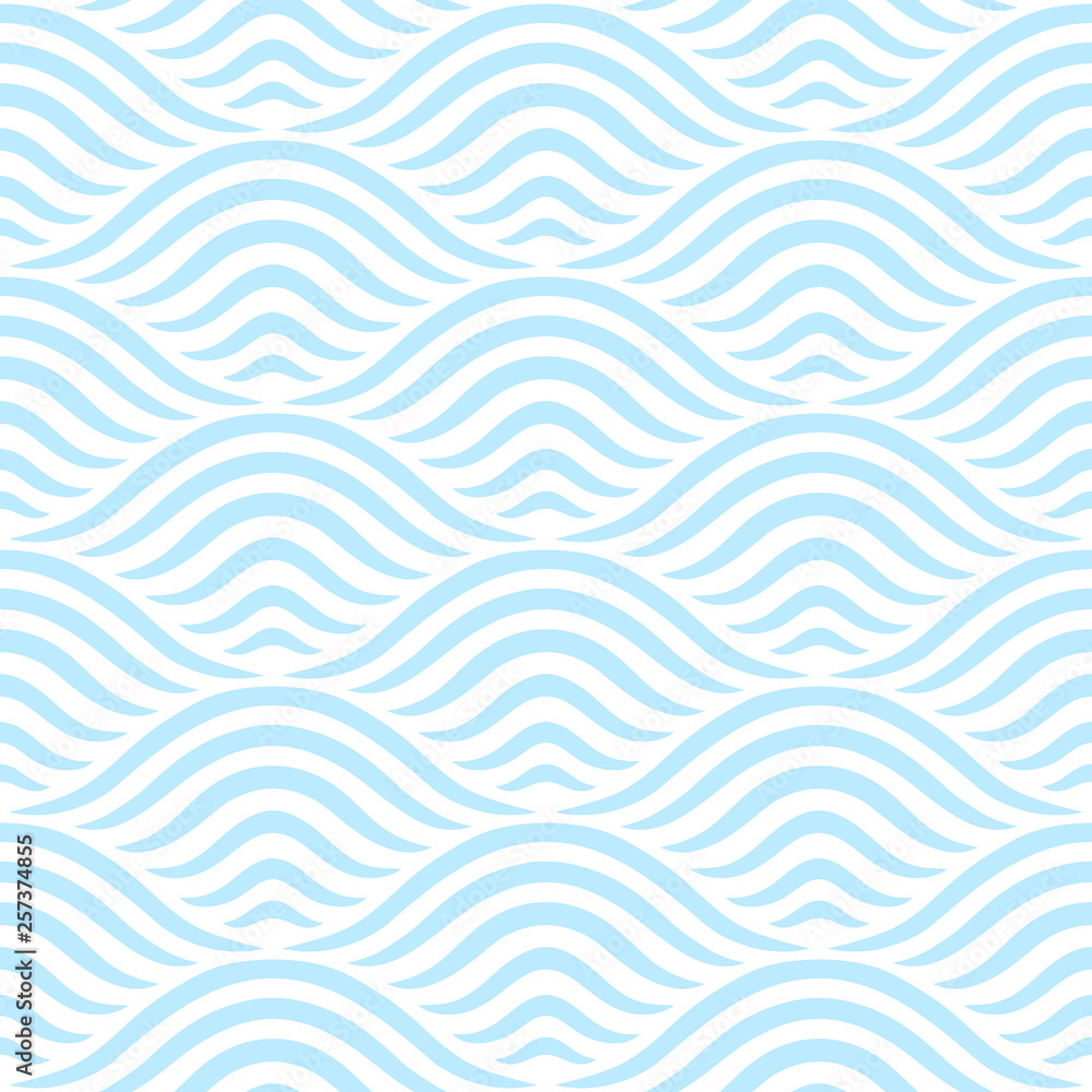 Abstract wave seamless pattern. Blue and white background. Vector illustration. Abstract wave seamless pattern. Blue and white background. Vector illustration.