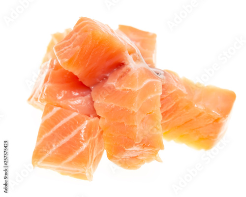 salmon fillet on white background