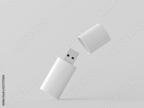 usb flash drive isolated on white background photo
