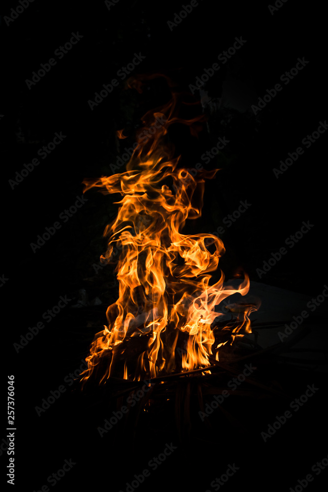 Fototapeta premium Fire on a black background