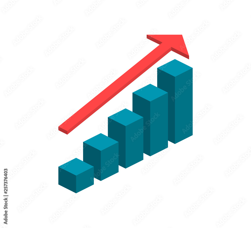 3d isometric graph. Isometric Graph in trendy flat color. Rating illustration. Feedback concept 3d isometric graph. Isometric Graph in trendy flat color. Rating illustration. Feedback concept