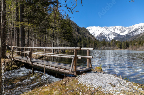 mountain lake named duerrsee near seewiesen / hochschwab  in styria,austria photo