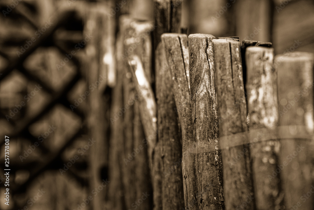 Medieval wooden stock, old wooden fence facade Stock Photo | Adobe Stock