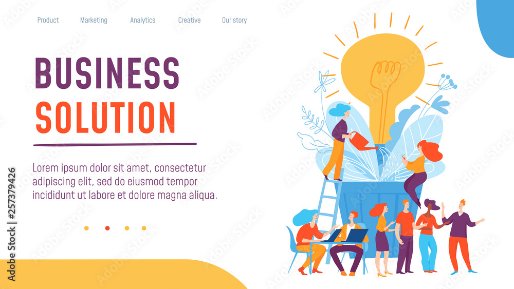 Vector business solution concept creative illustration with people