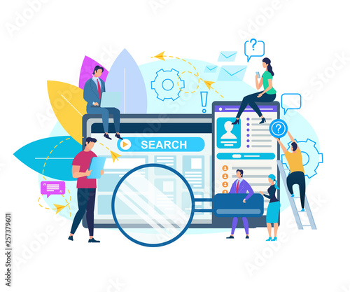 People Moving Around of Huge Computer Monitor